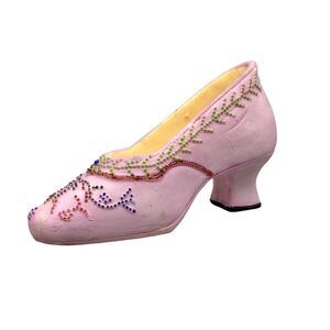 International Silver Company Collectible Miniature Victorian Shoe Pink